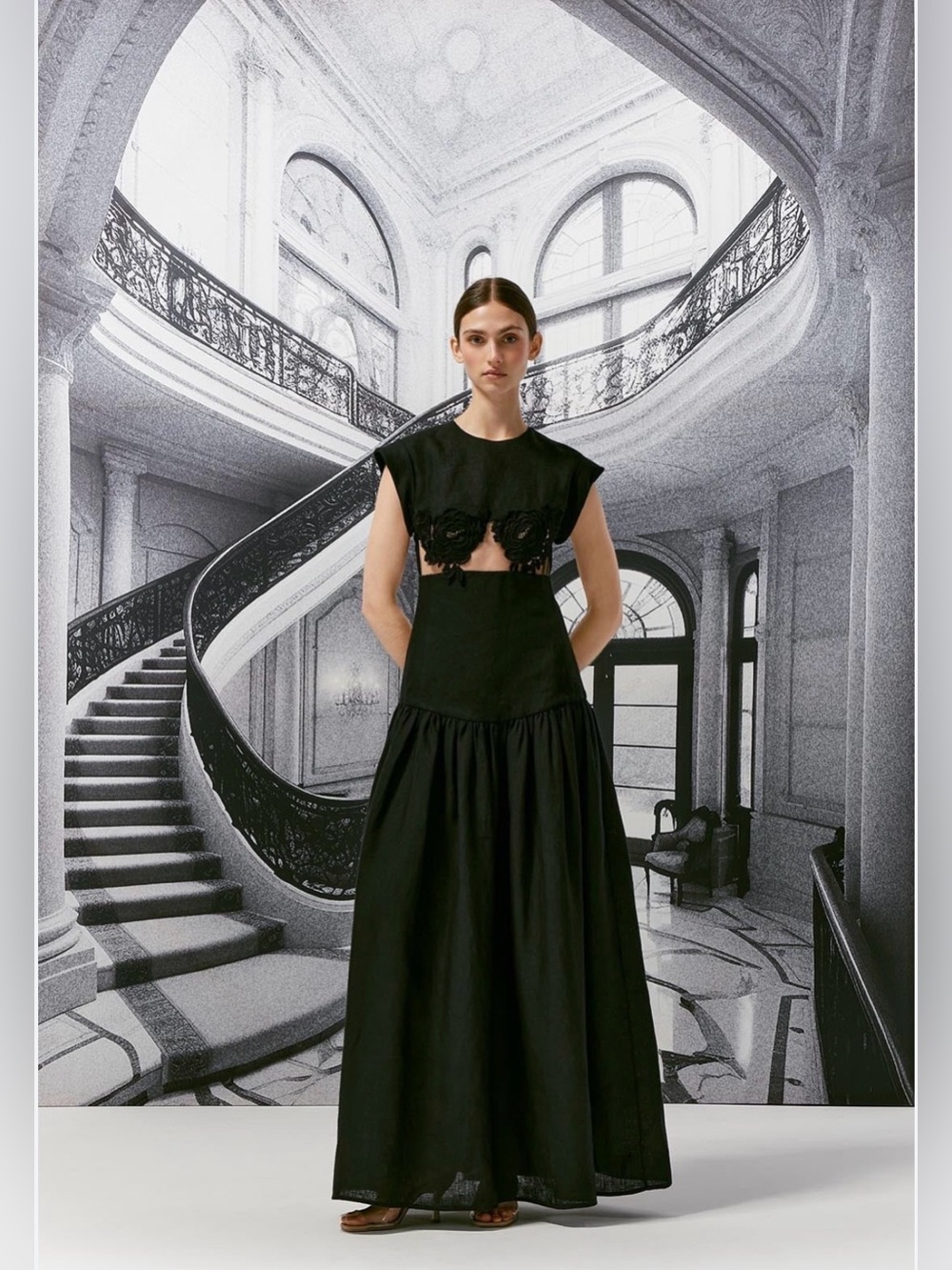 Silvia Tcherassi Hanane Black Maxi Dress XS sample